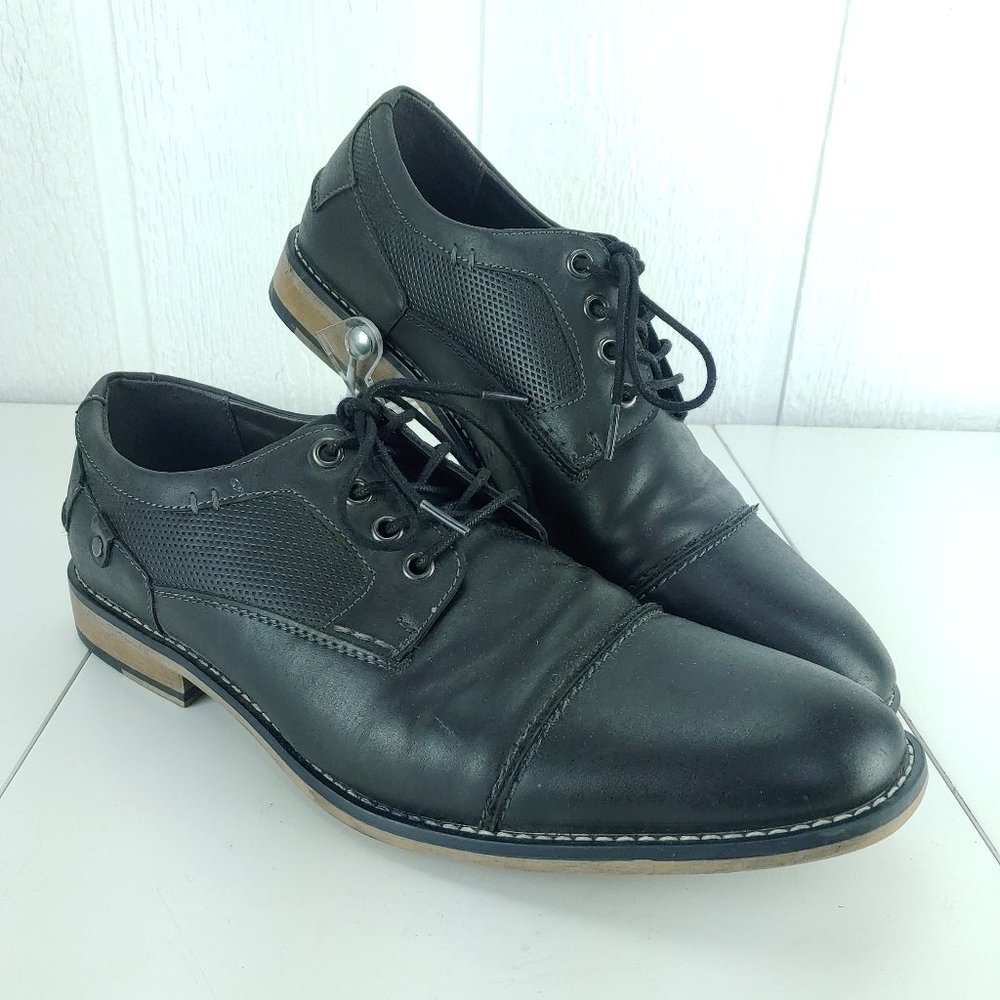 SM New York Men's Derby Black Dress Shoes Oliver 10.5 Lace Up